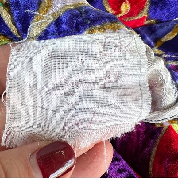 VTG Gianni Versace Jeweled Hearts Silk Velvet Baroque Pleated Pant Vibrant Italy - Picture 16 of 17